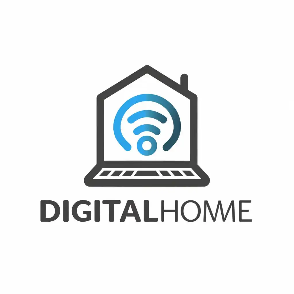 a logo design,with the text "Digital Home", main symbol:notebook, pv,Moderate,clear background