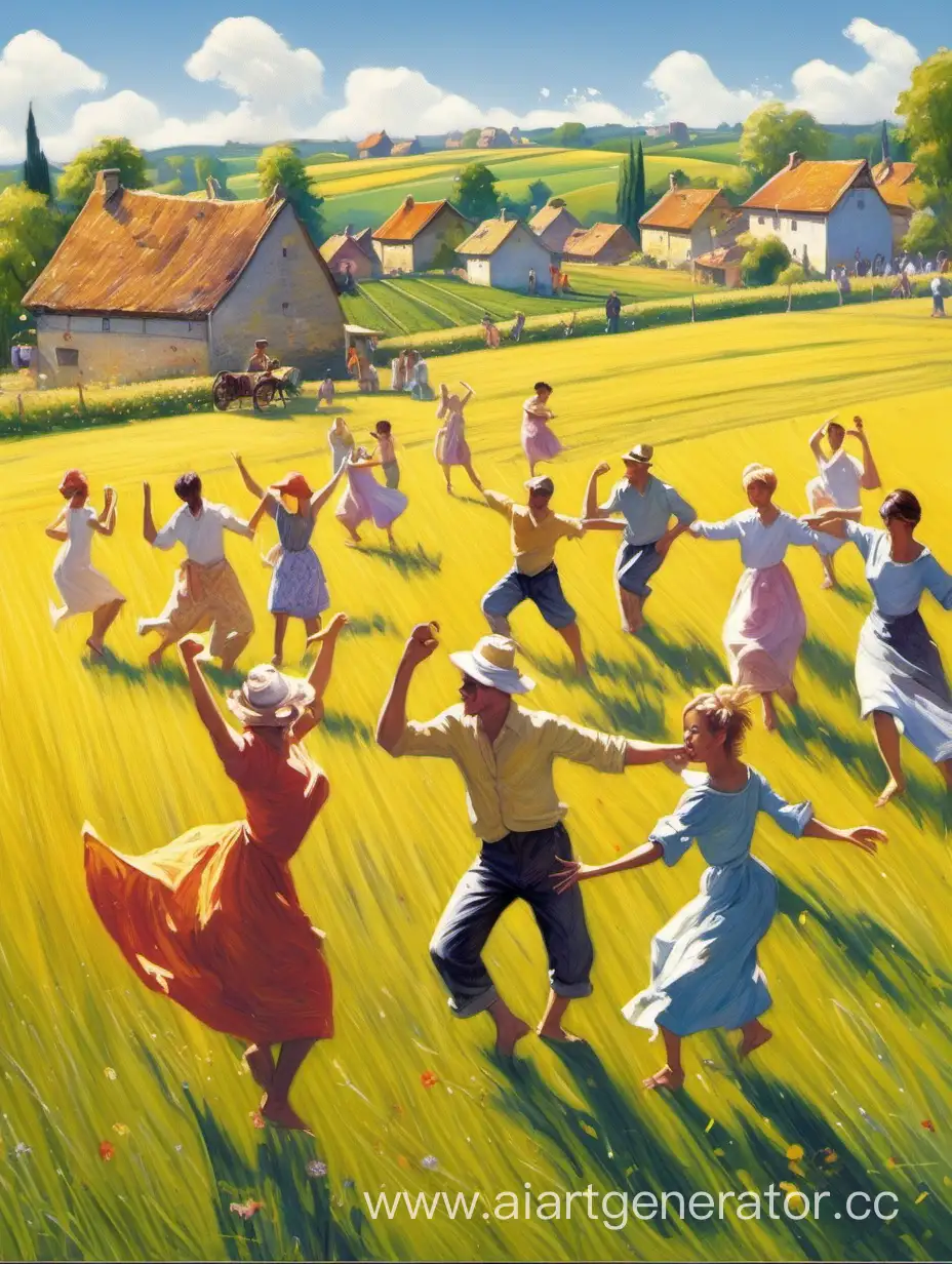 Vibrant-Village-Celebration-Joyful-Dancing-in-Sunlit-Fields