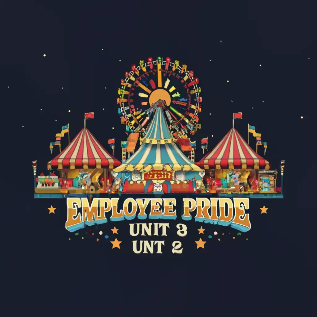 LOGO-Design-For-Wild-Rose-Shows-Vibrant-Carnival-Sticker-with-Amusement-Rides-and-Fireworks