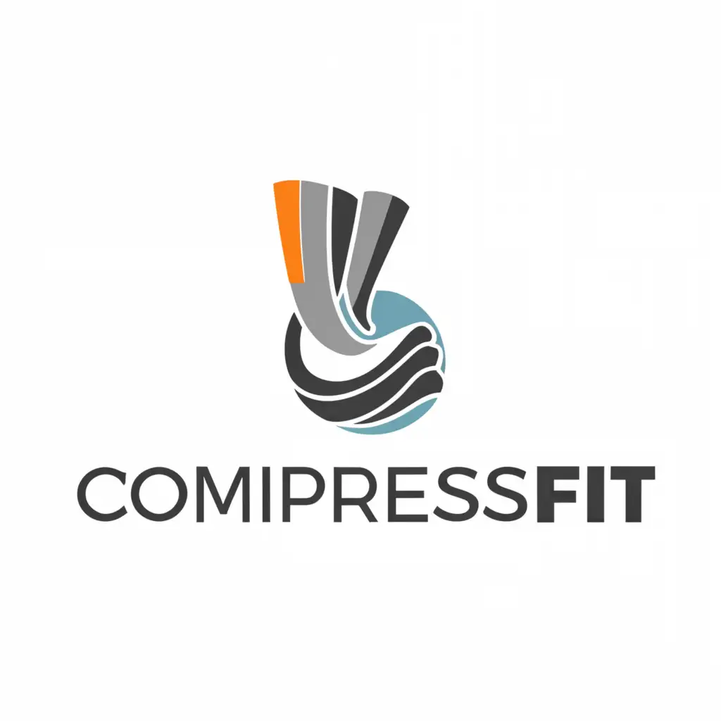 a logo design,with the text "CompressFit", main symbol:Compression Sock,Moderate,clear background