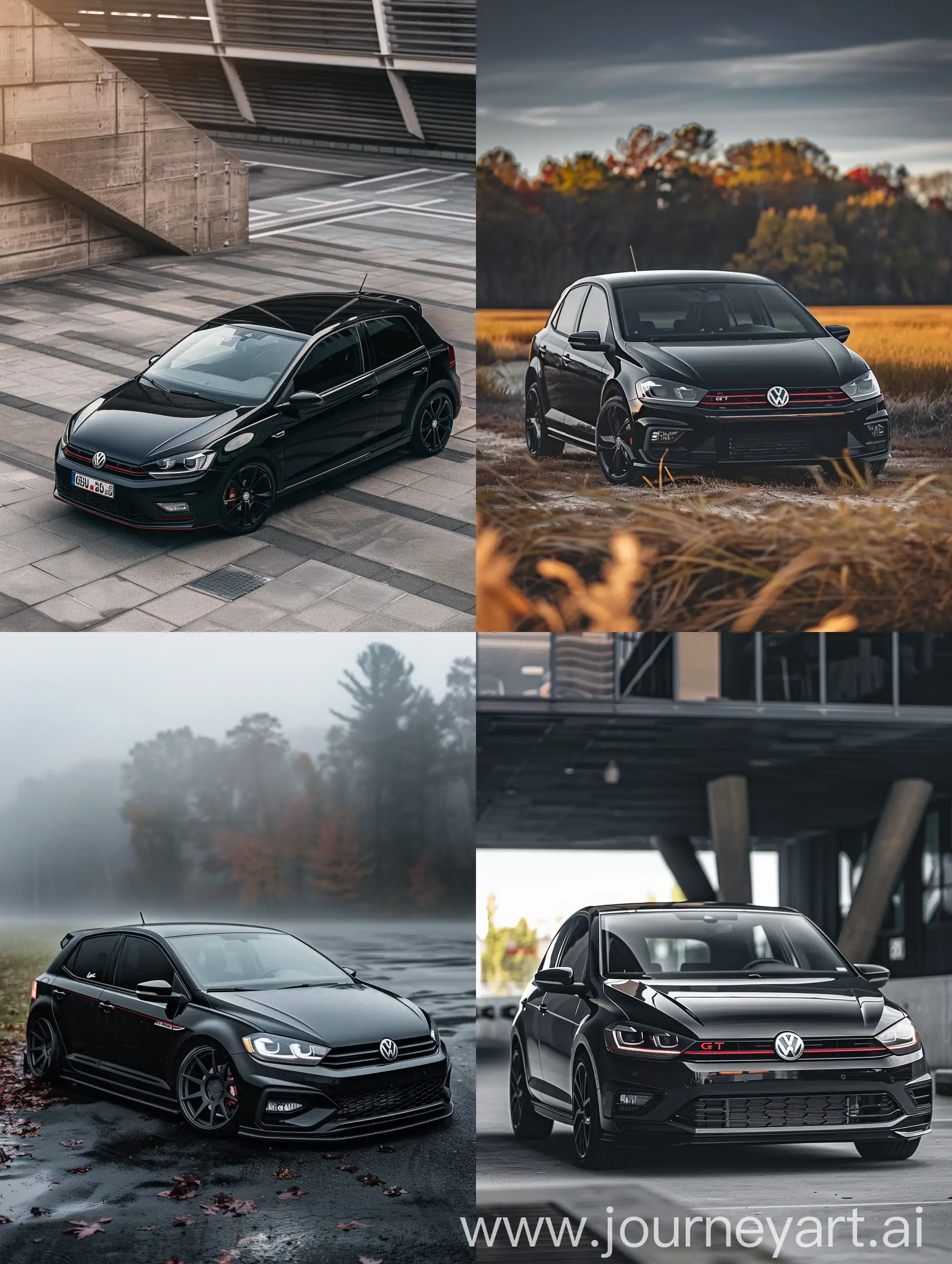 Wallpaper Instagram style foto van Volkswagen Polo in zwart gti 2018 wallpaper 