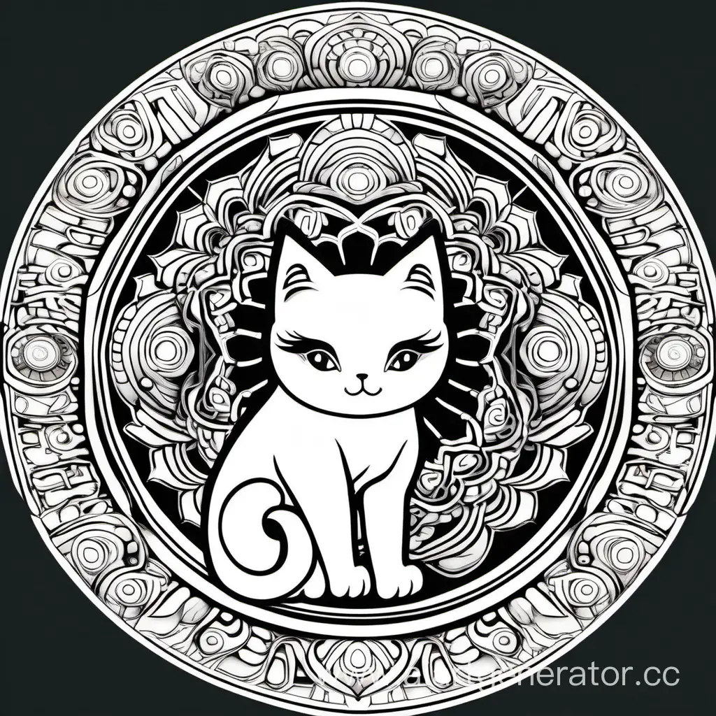 Mandala-Cat-Engages-in-Contour-Coloring-While-Lifting-Weights
