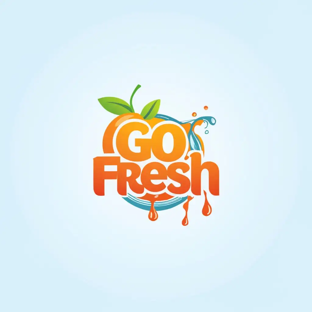 a logo design,with the text "go fresh", main symbol:fresh orange juice business,Moderate,clear background