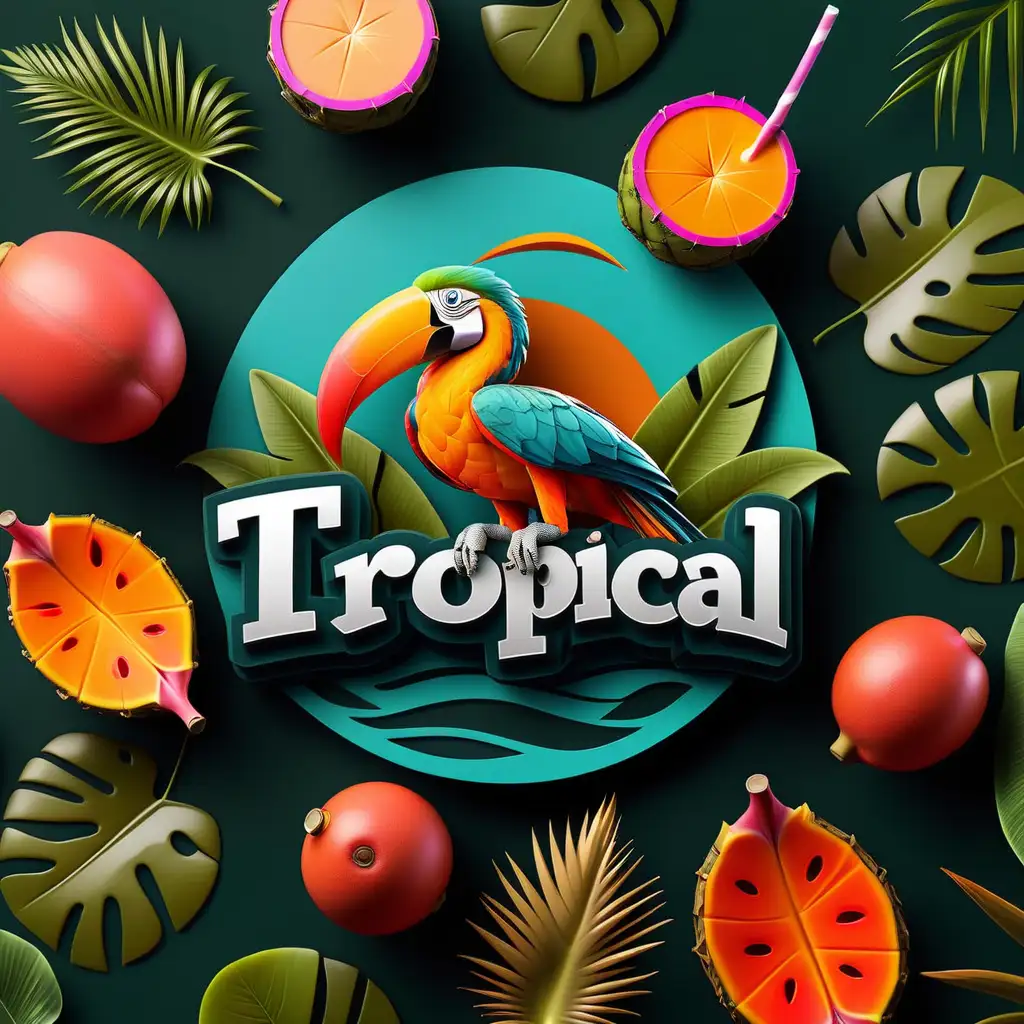 Vibrant Tropical Logo Design for a Refreshing Brand