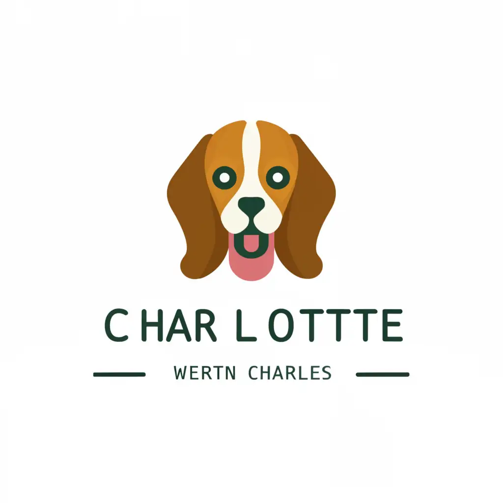 a logo design,with the text "Charlotte", main symbol:cavalier king charles playing,Moderate,be used in Animals Pets industry,clear background