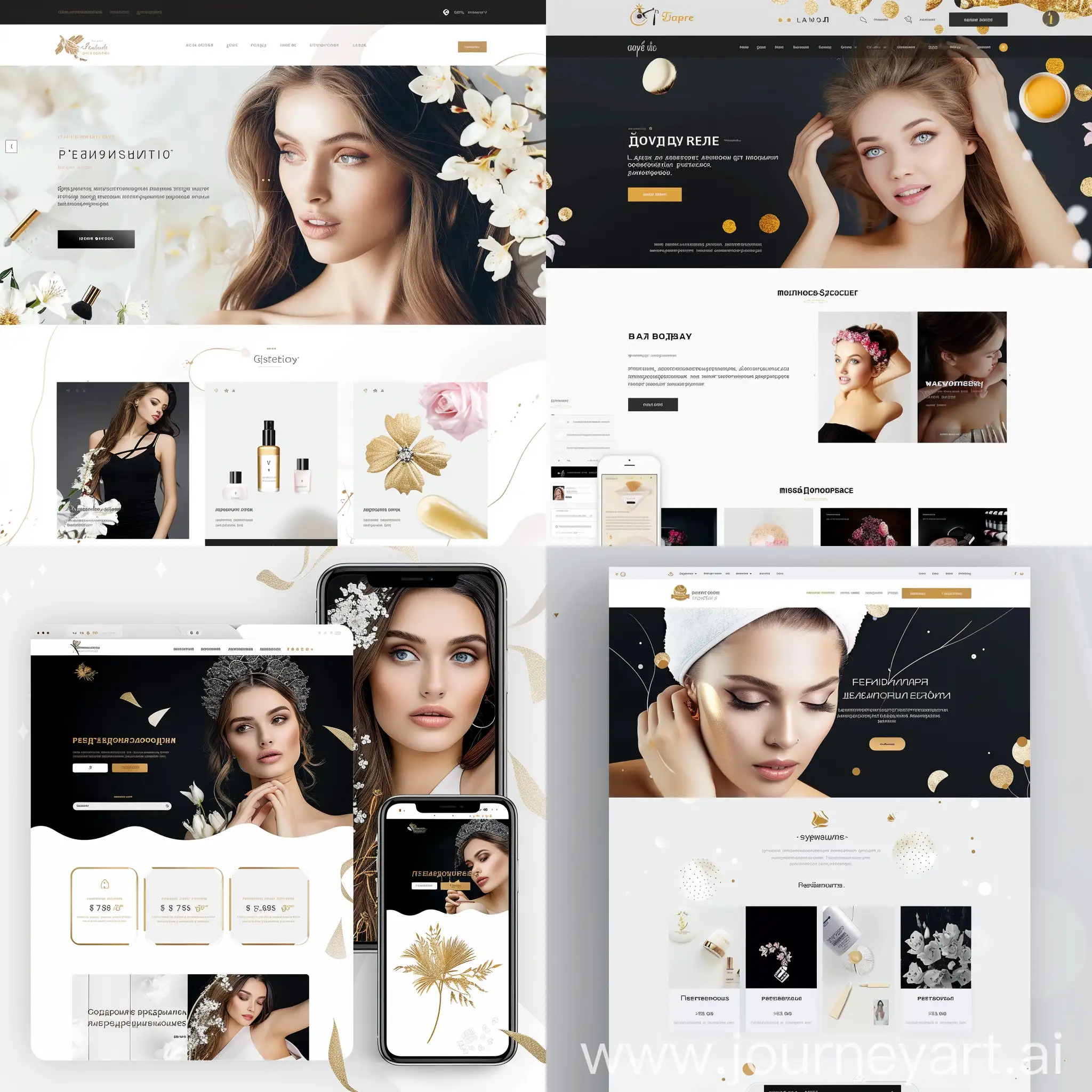 Elegant-Beauty-Studio-Website-Design-in-White-Black-and-Gold-with-UserFriendly-Interface