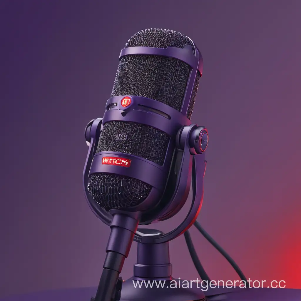 Фон для канала на стриминговой площадке twitch преобладают фиолетовый и красный цвета подпись dijer0 посередине микрофон 