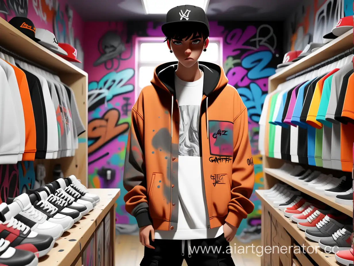 Streetwear clothes in graffiti shop Gaze Catcher