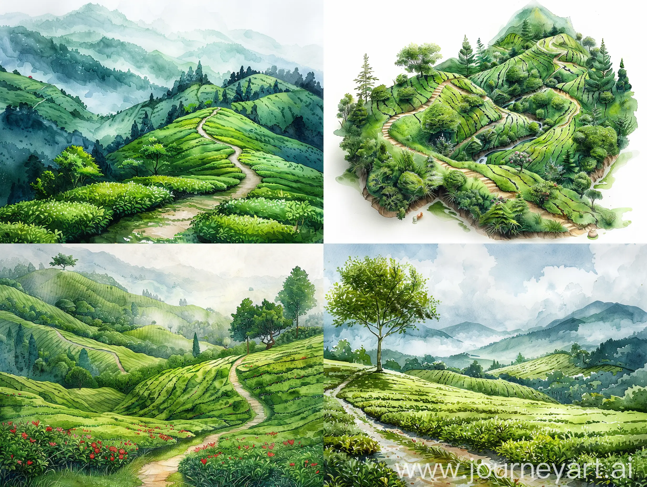 The art of drawing tea, tea art, the landscape is painted with tea, beautiful, unusual, unique, exquisite, artistically, to draw a beautiful landscape with tea --s 350