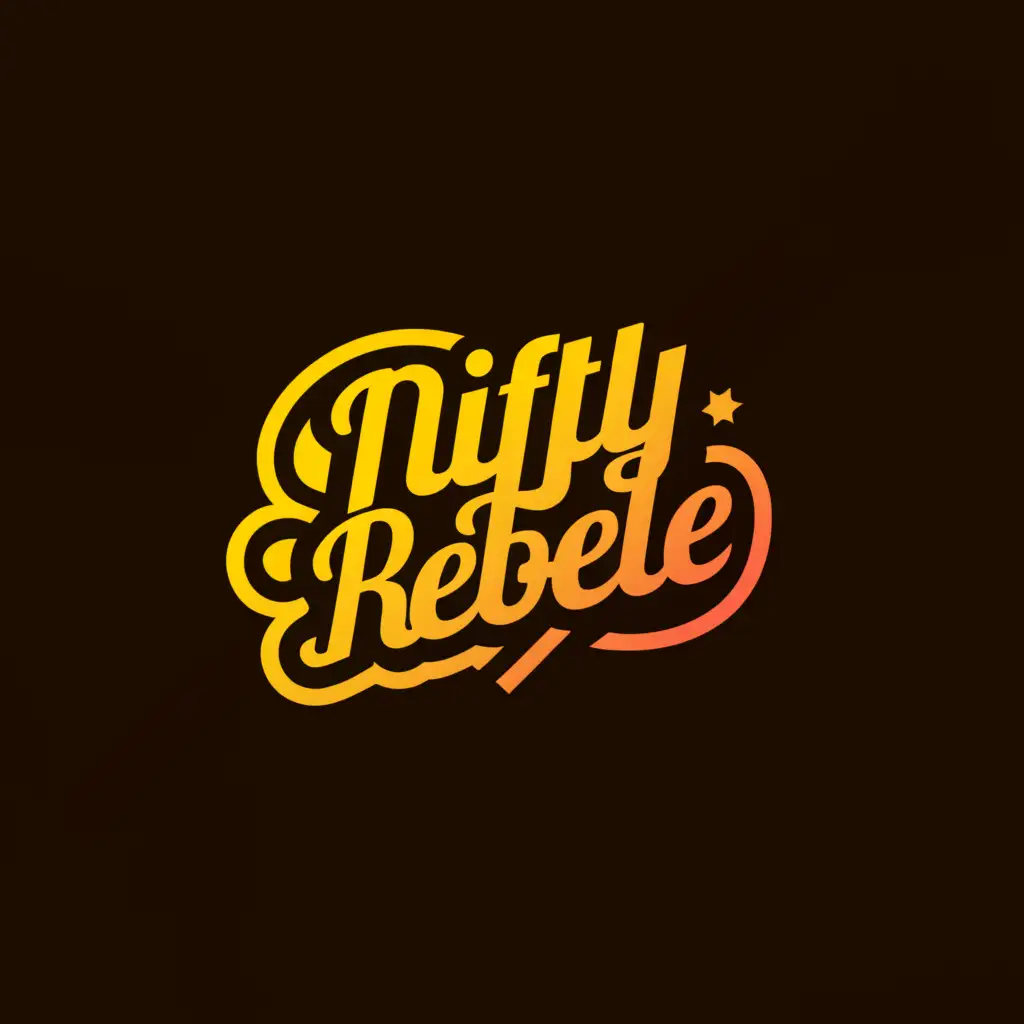 a logo design, with the text 'NIFTY Rebel', main symbol:clothes, rebel, cool, #ffe0432, #c19a6b., Minimalistic, clear background