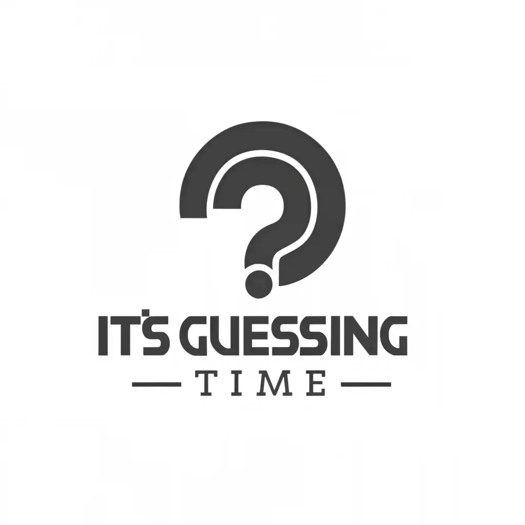 a logo design, with the text 'ItsGuessingTime', main symbol: Questions mark, Moderate, be used in Entertainment industry, clear background