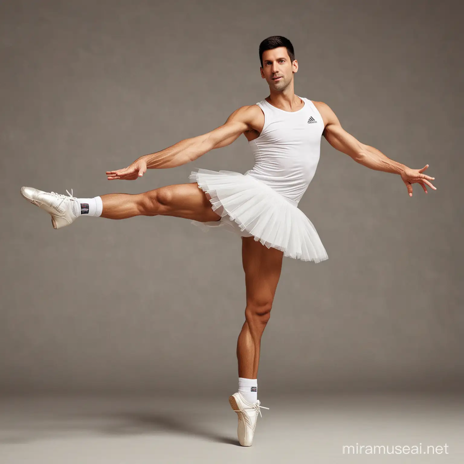 Novak Djokovic Ballet Performance Graceful Tennis Champion in Elegant Ballet Pose
