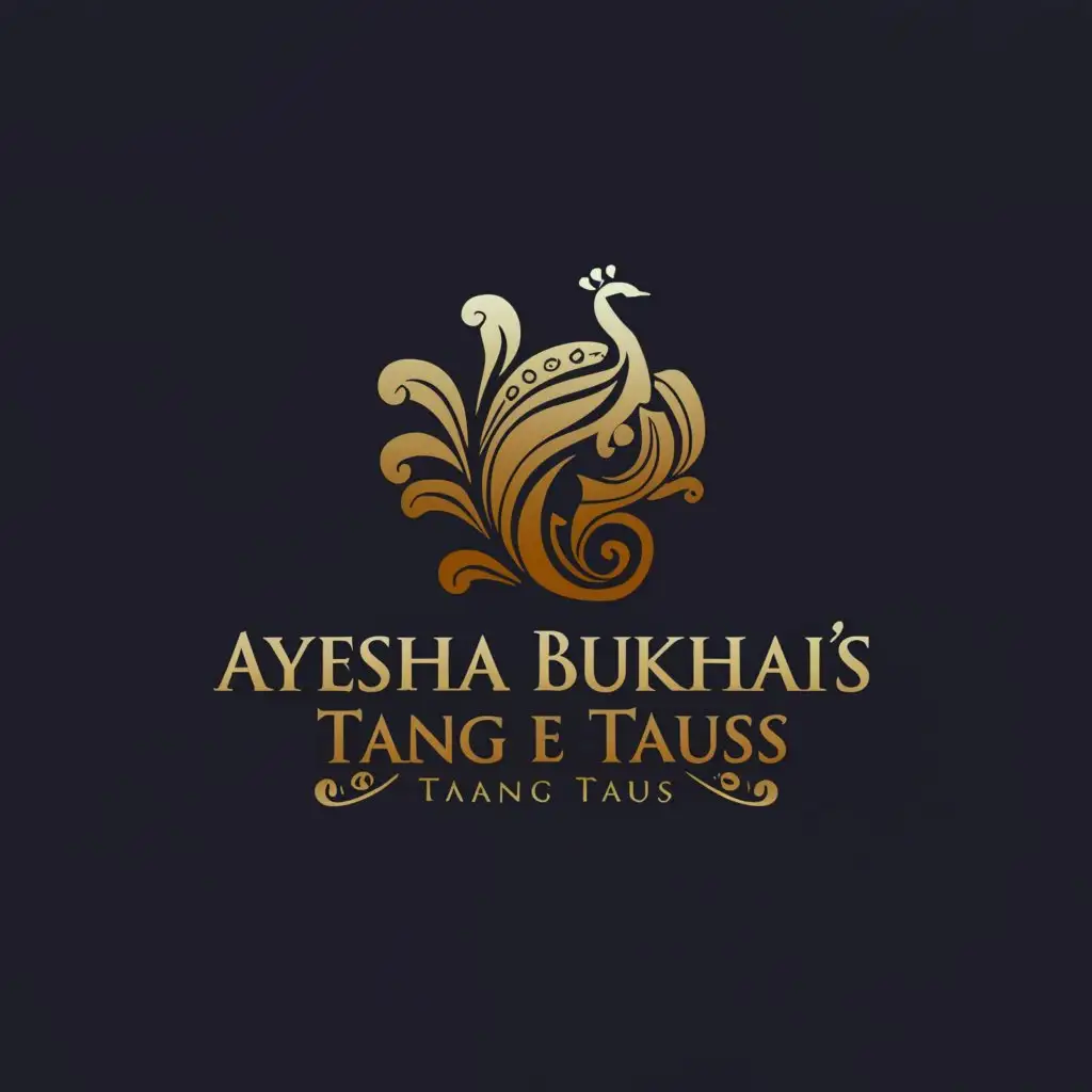 a logo design,with the text "Ayesha Bukhari's Tang e Taus", main symbol:Peacock,complex,be used in Retail industry,clear background