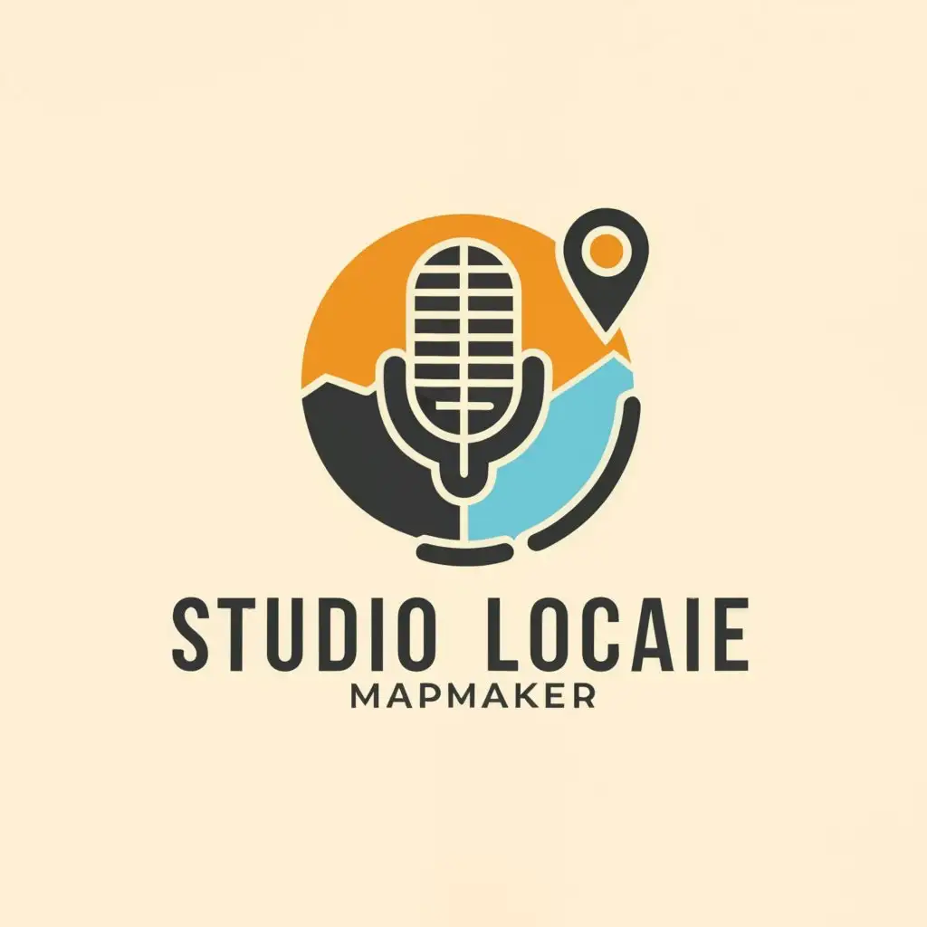 a logo design,with the text "studio locale", main symbol:microphone, mapmaker,Moderate,be used in Entertainment industry,clear background