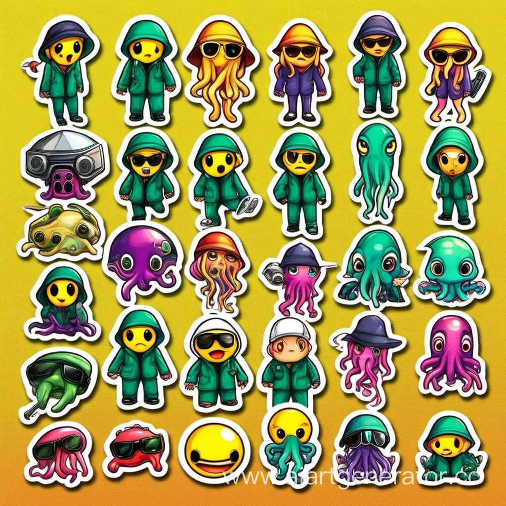 Colorful-Squid-Game-Emoji-Sticker-Collection