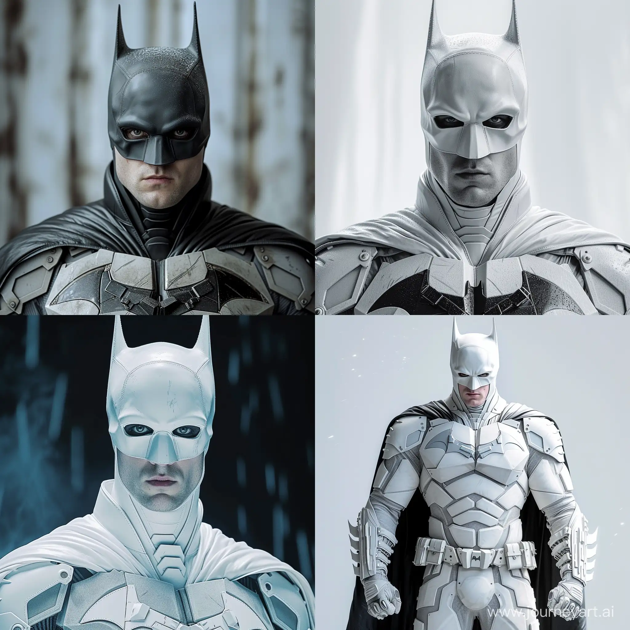 Robert-Pattinson-Portrays-Batman-in-Striking-White-Costume