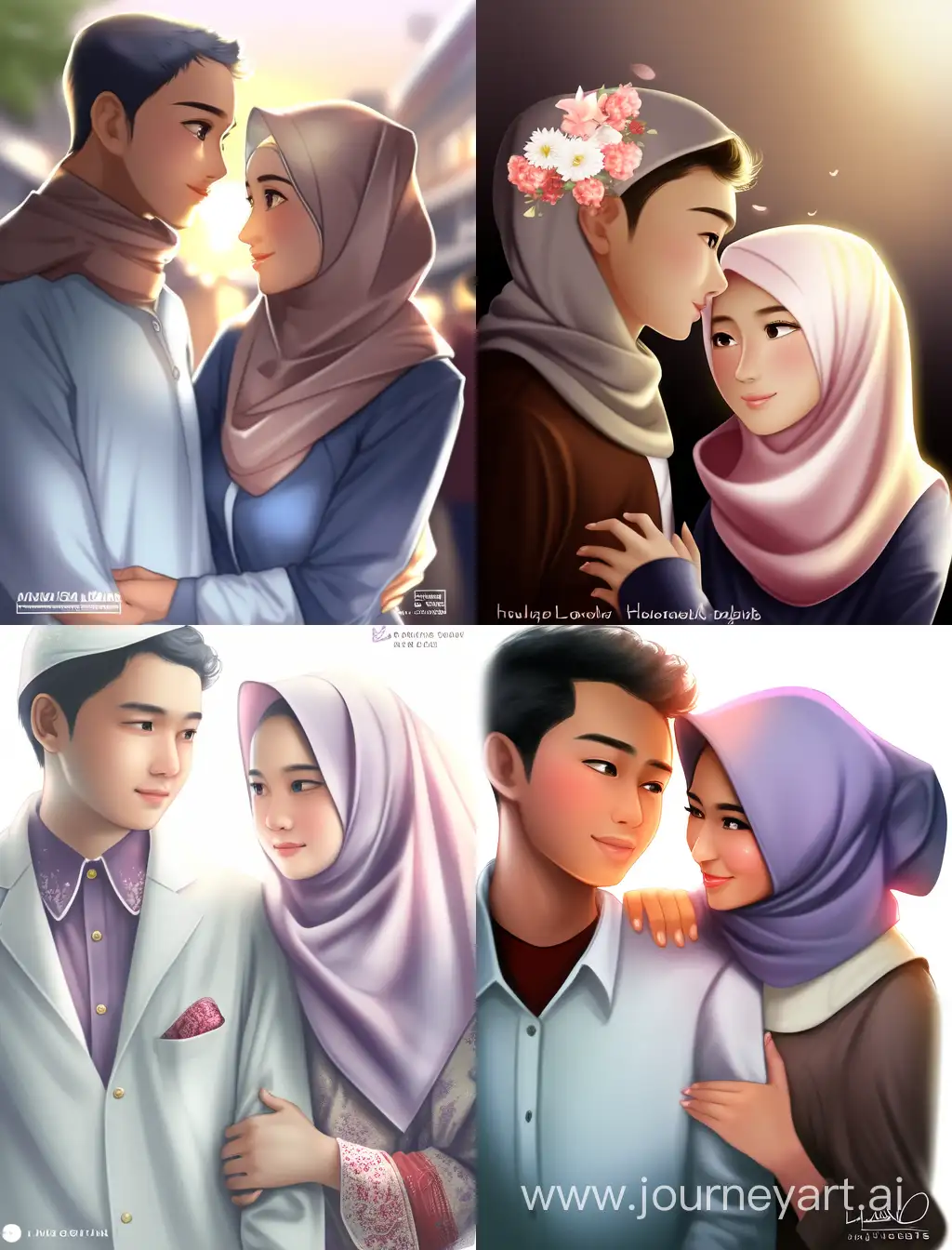 Indonesian-Muslim-Couple-in-Traditional-Attire