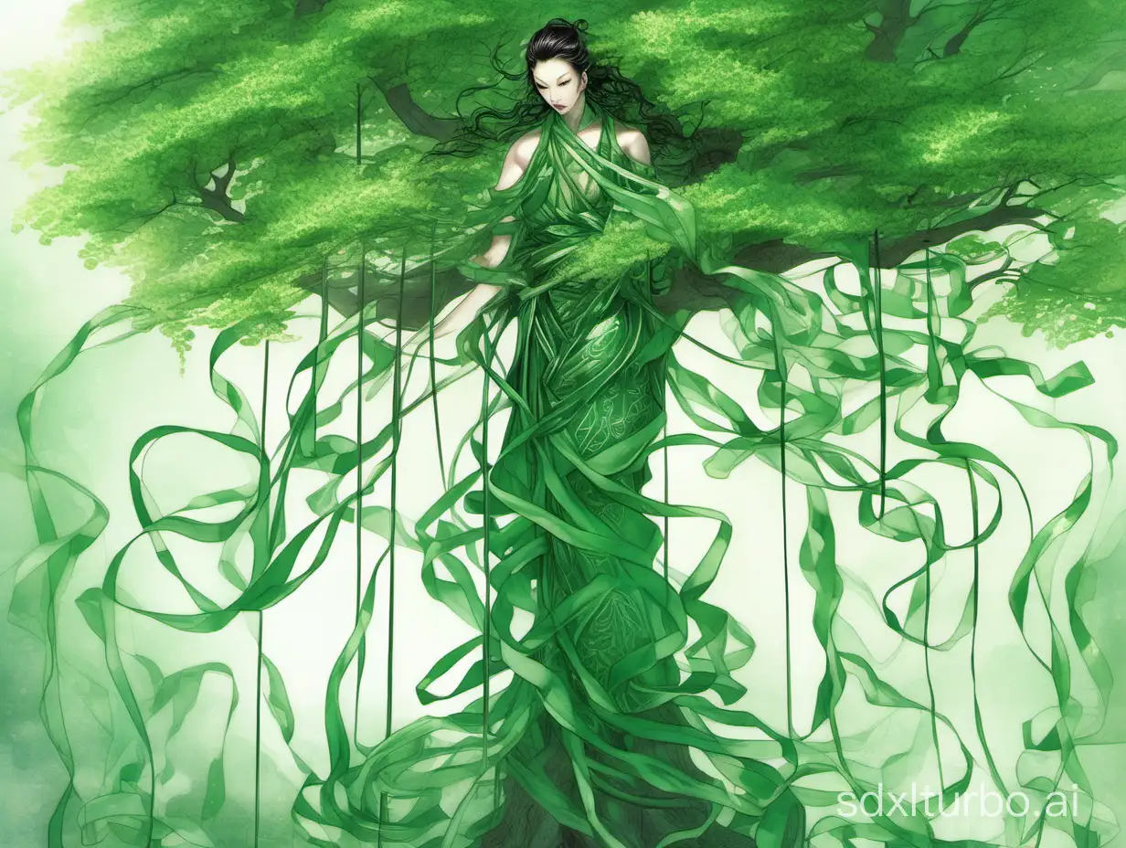 Jade-Green-Tree-with-Delicate-Silklike-Leaves-Fluttering-in-February-Breeze