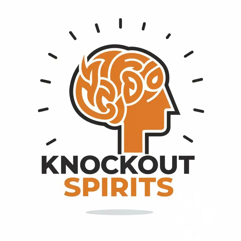 logo, mind, with the text "knockout spirits", typography, be used in Education industry