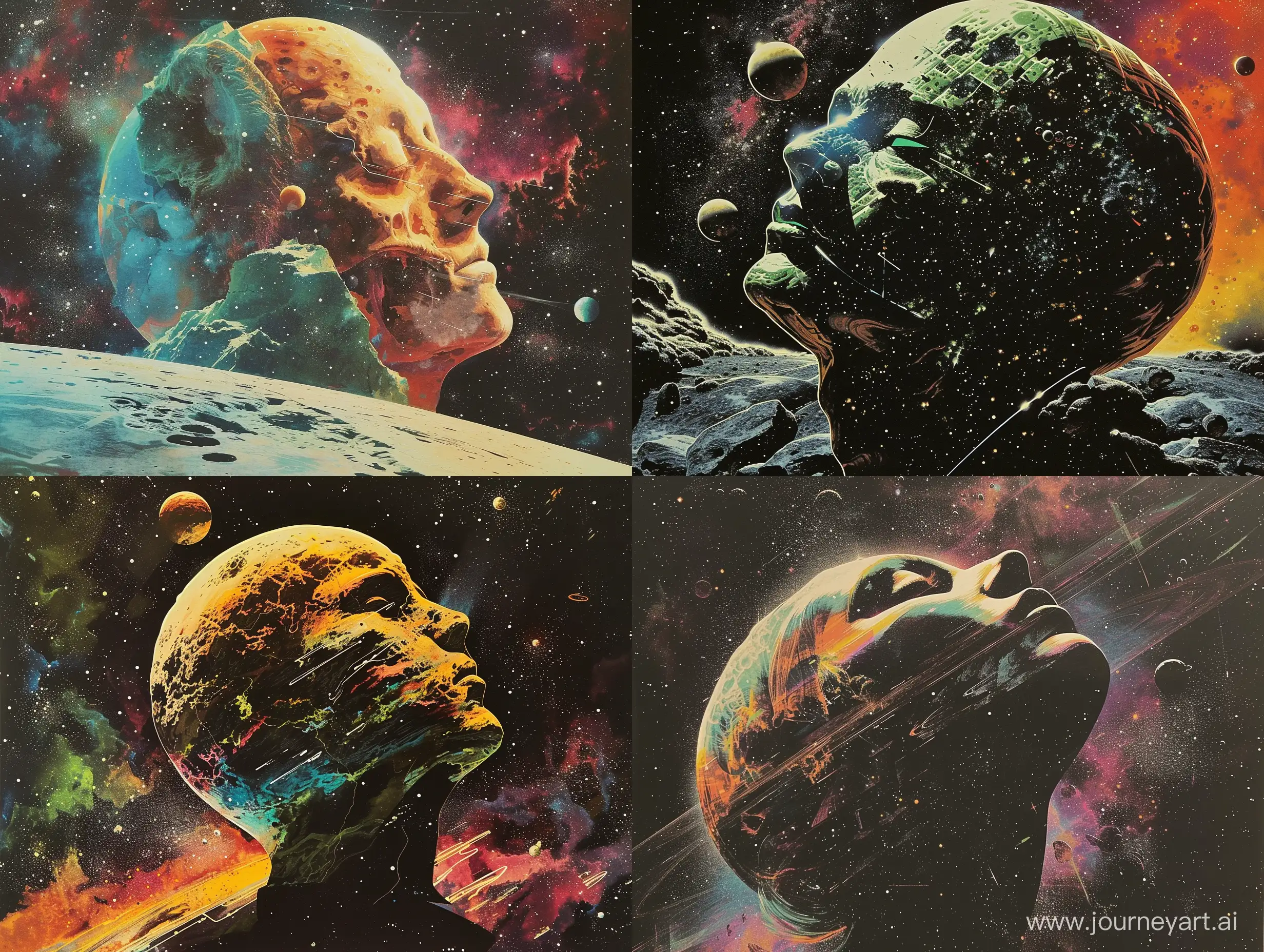 Surreal-Vintage-Synthwave-Artwork-Giant-Head-in-Space-Poster