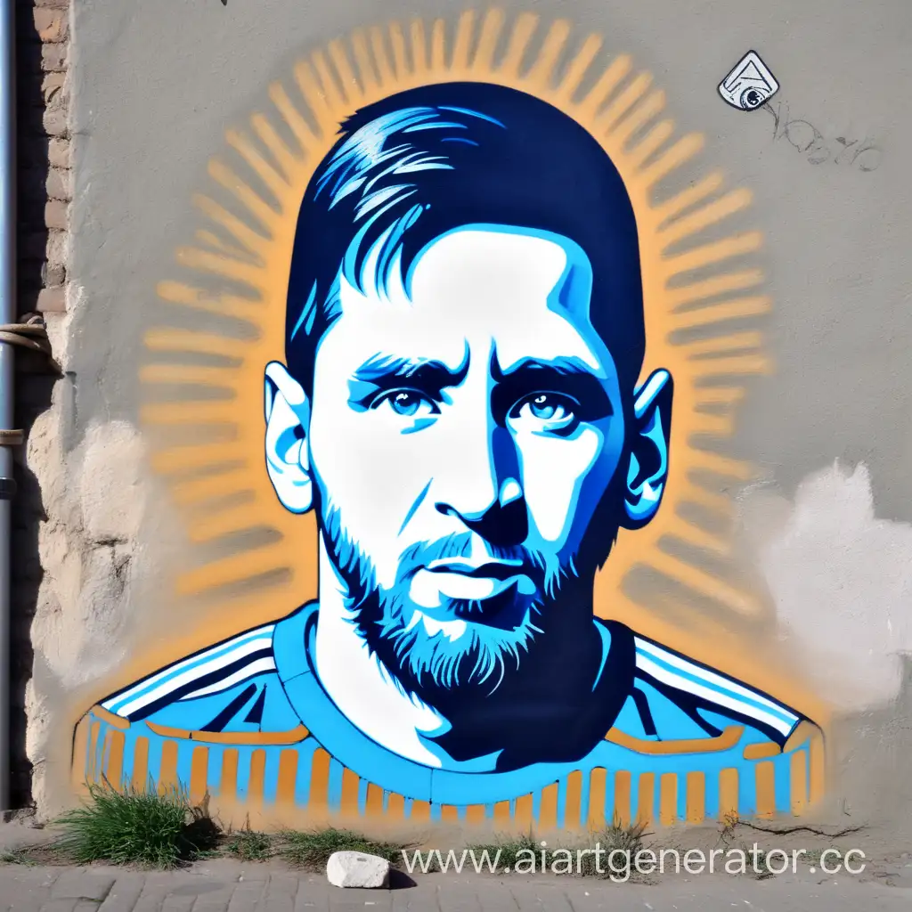 street art stencil tatar messi