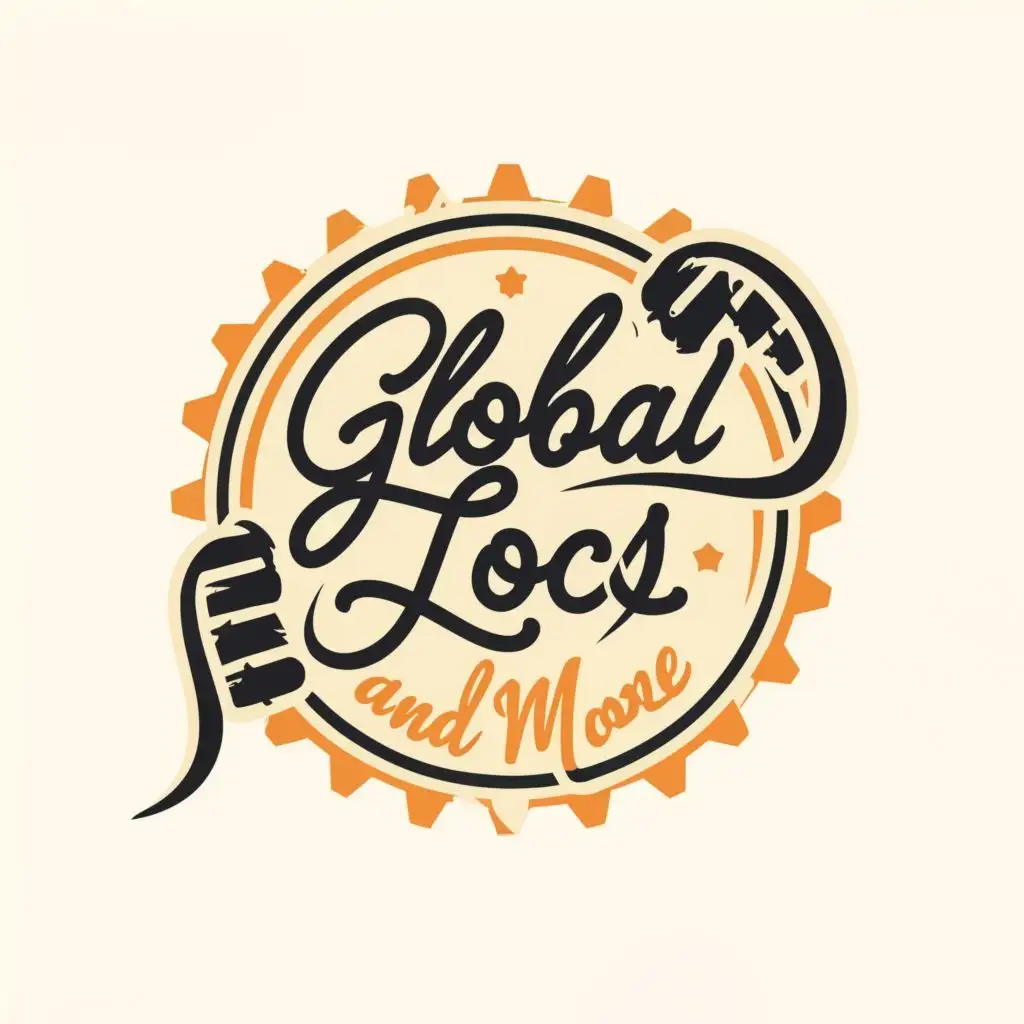 logo, Locks, with the text "Global Locs And More", typography, be used in Beauty Spa industry