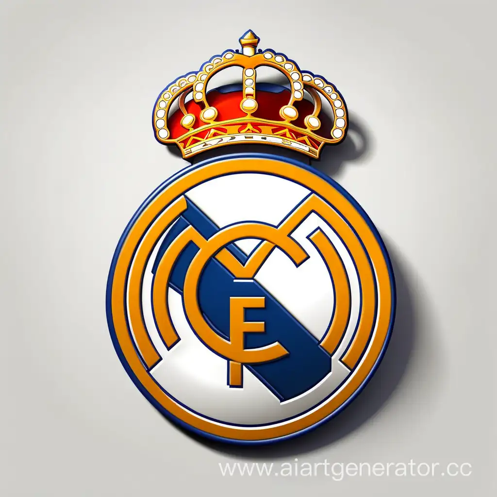 Iconic-Real-Madrid-Emblem-in-Vibrant-Colors-and-Intricate-Detail