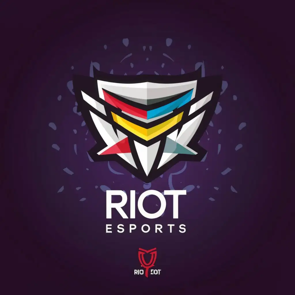 a logo design,with the text "RIOT ESPORTS", main symbol:Riot,Moderate,be used in Sports Fitness industry,clear background