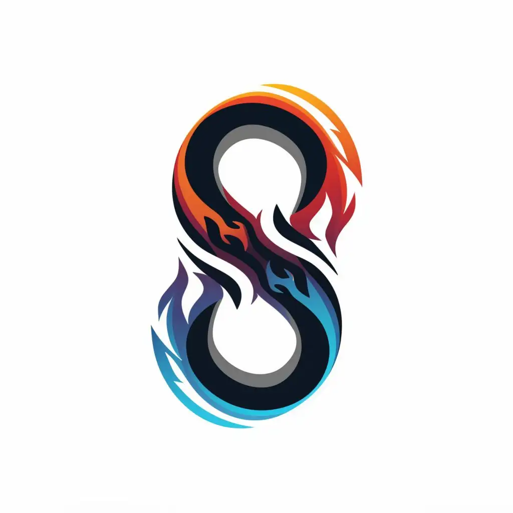 a logo design,with the text "S", main symbol:a logo design,with the text "S", main symbol:S shape (((snake))), 4k, high res, (((fire))), (((flames))) red, blue, realistic, burning, snake looking, snake head,,Moderate,be used in Internet industry,clear background,complex,be used in Internet industry,clear background