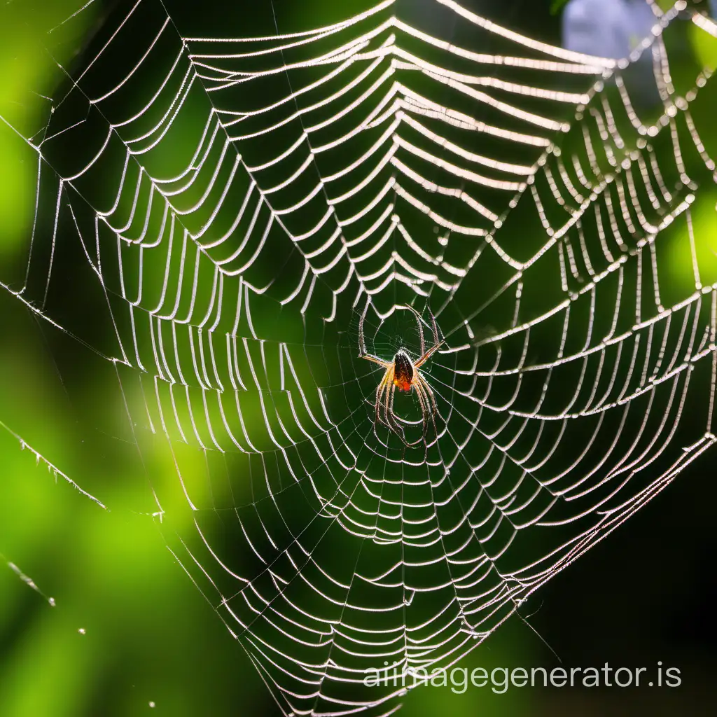 araignée exotique tissant habilement sa toile entre les branches. Ces arachnides fascinants jouent un rôle important dans l'équilibre écologique de la forêt tropicale.