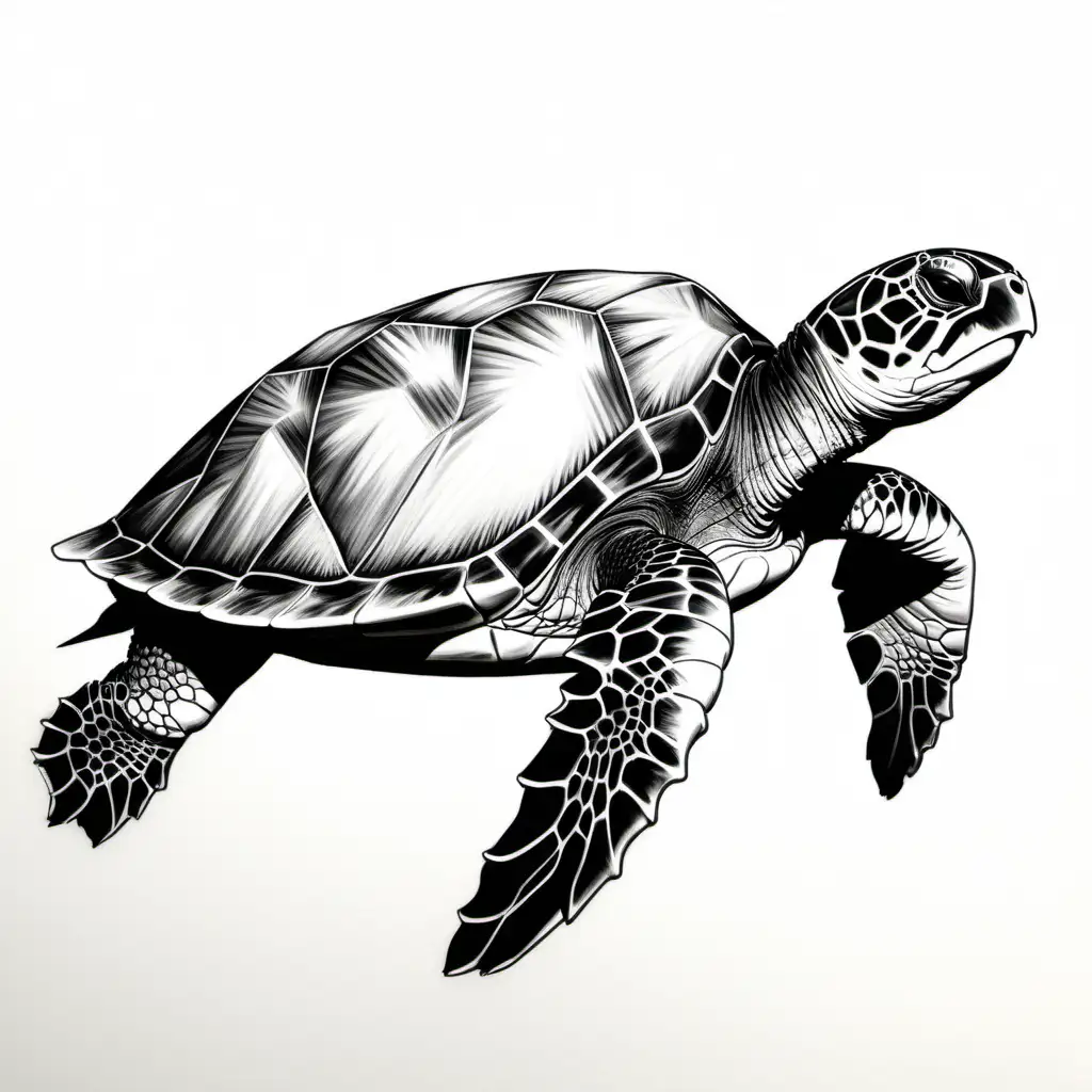 Monochromatic Triangulation drawing of a sea turtle





