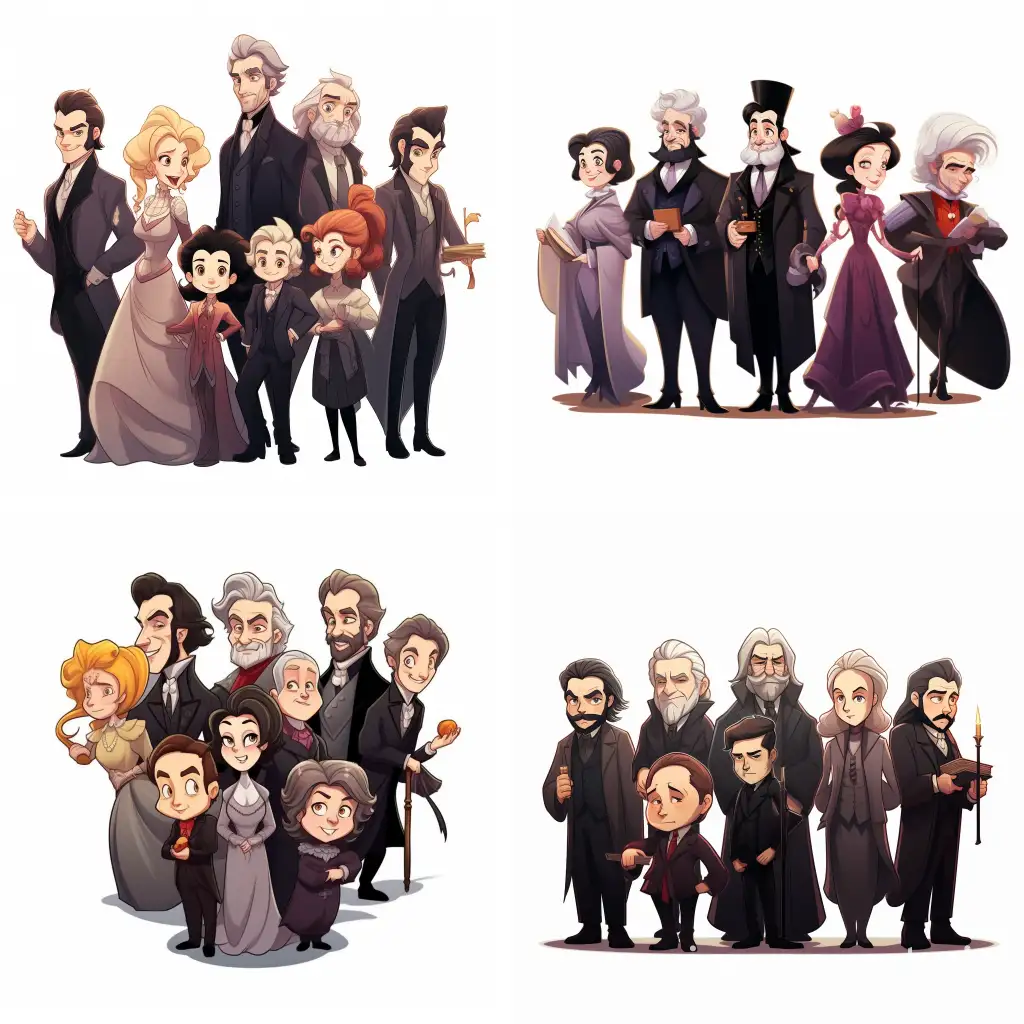 Magical-Characters-in-Cartoon-Style-Dumbledore-Cedric-Diggory-Sirius-Black-Dolores-Umbridge-Triloni-Draco-Malfoy