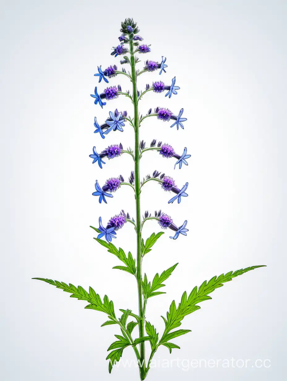 big flower Blue Vervain on white backgrond