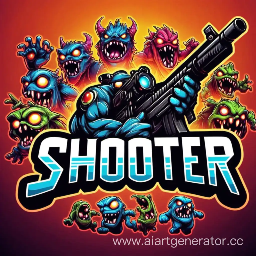 Dynamic-Shooter-Logo-with-Menacing-Monsters-for-Gaming-Brand