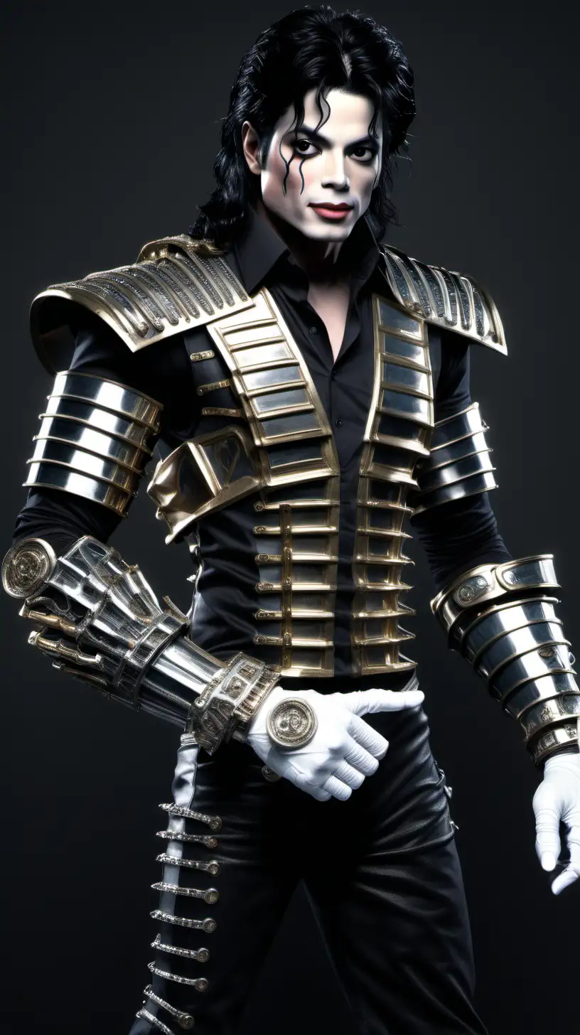 Michael Jackson Transformed into Jax with Hyperrealistic Metal Bionic Arms