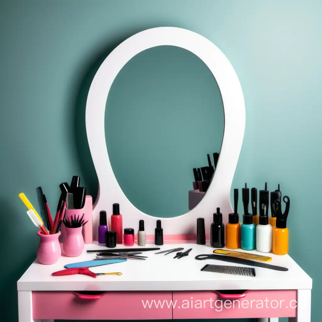 Professional-Hairdressing-Table-with-Coloring-Cutting-and-Styling-Tools