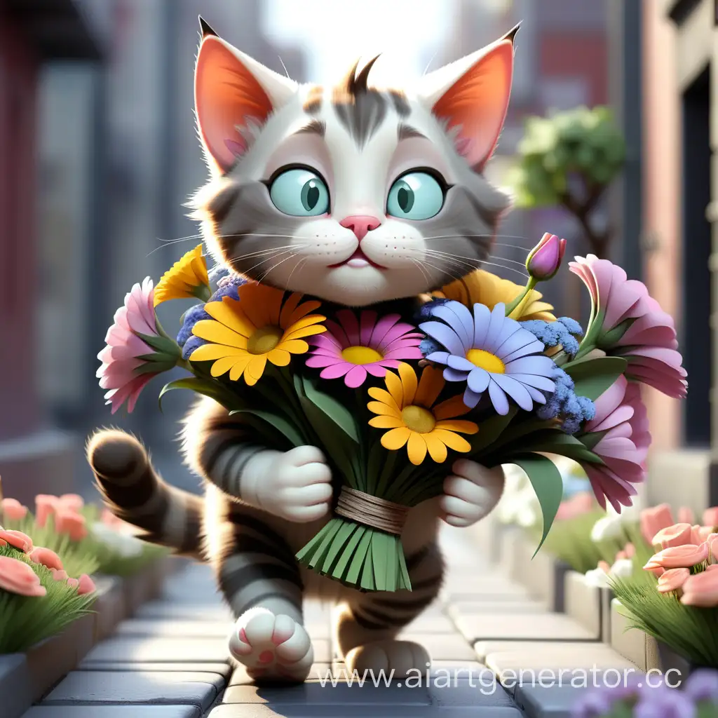 Floral-Feline-Delight-Whiskered-Charm-with-Blooms
