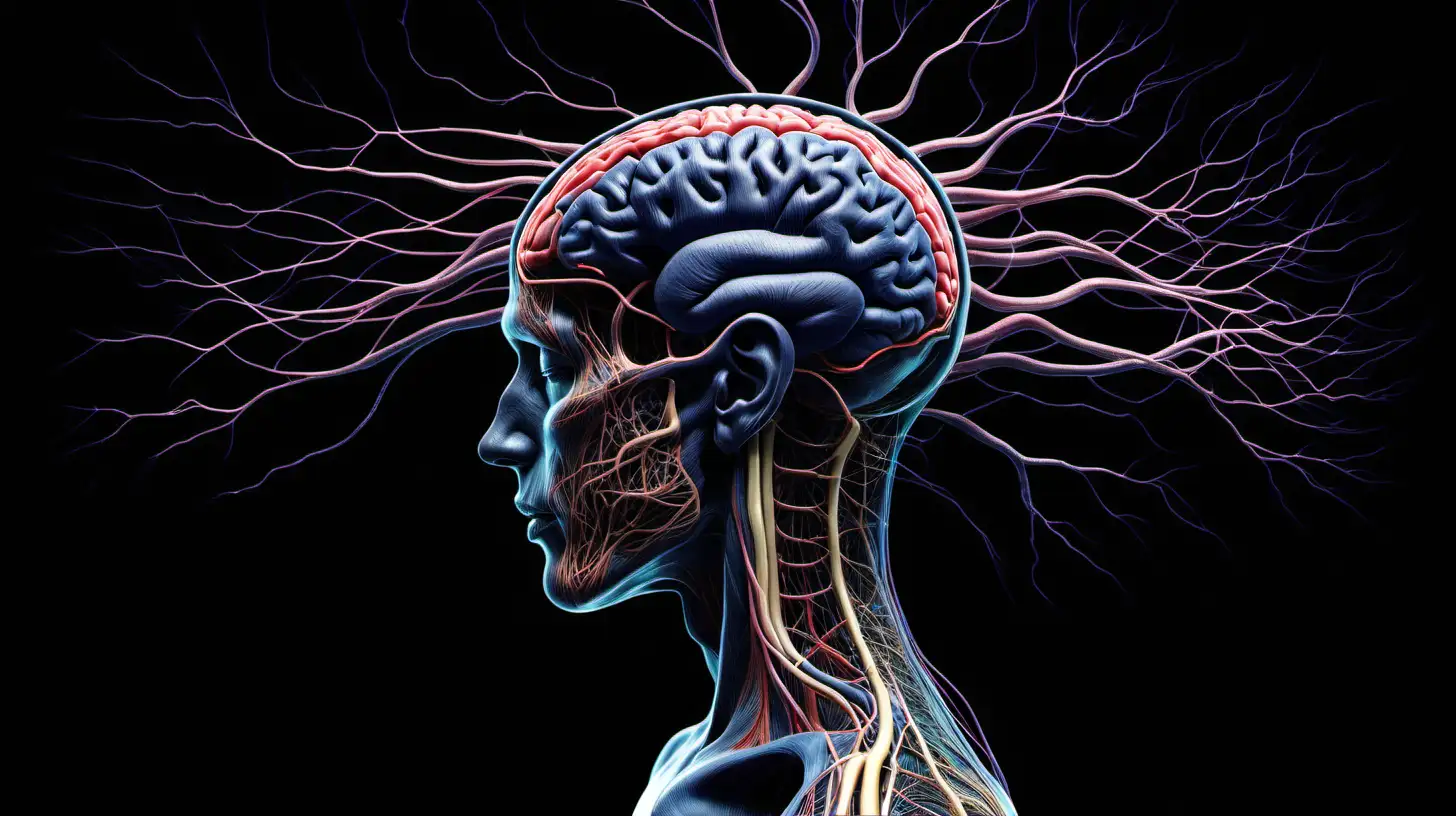 Anatomy of Nerve Impulses Revealing the Human Body Without Skin