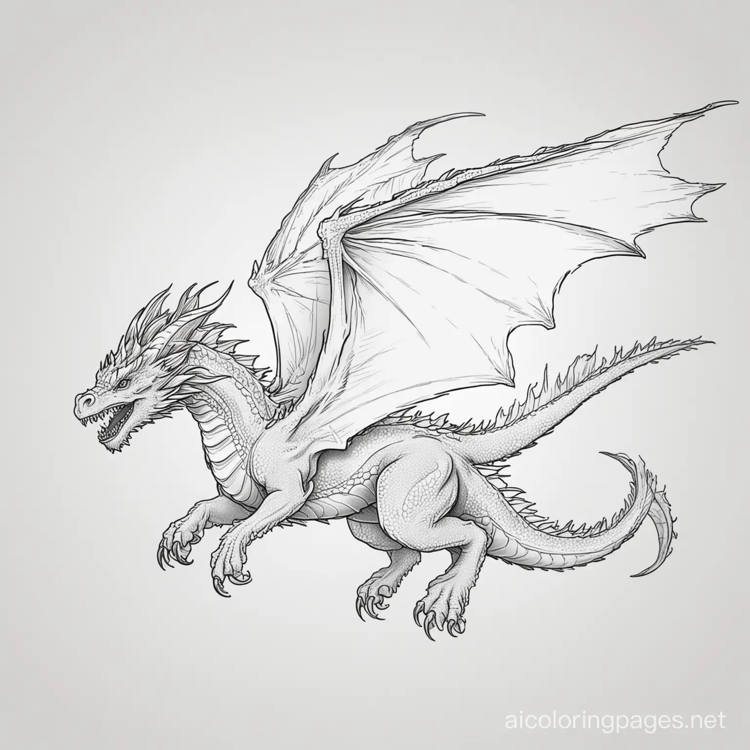 Flying-Ice-Dragon-Coloring-Page-Black-and-White-Line-Art-for-Kids