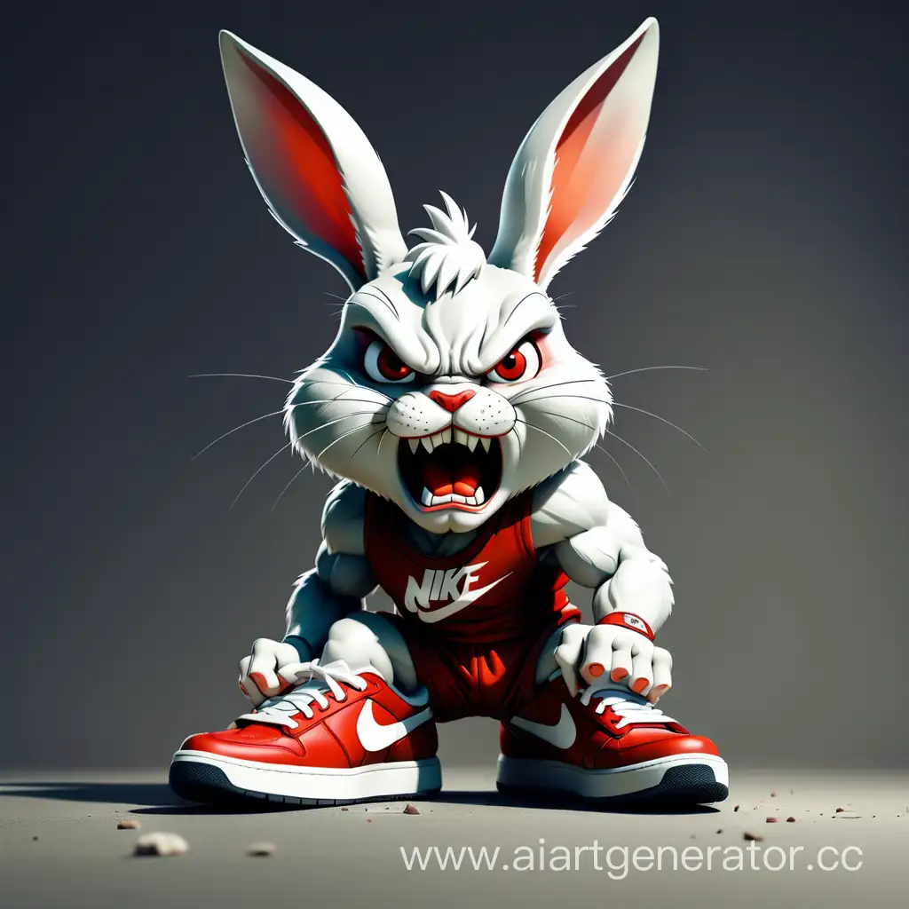 Логотип злой кролик в кедах nike