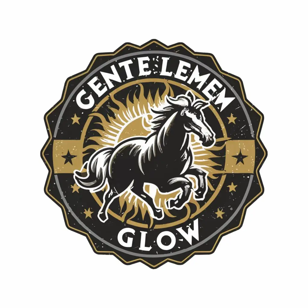 LOGO-Design-for-GentlemenGlow-Bold-and-Radiant-Masculine-Elegance-with-Wild-Horse-and-Celestial-Stars