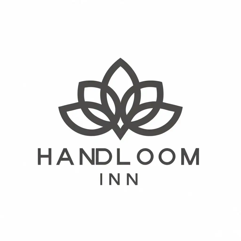 a logo design,with the text "Handloom INN", main symbol:Cotton flower,Moderate,be used in Retail industry,clear background