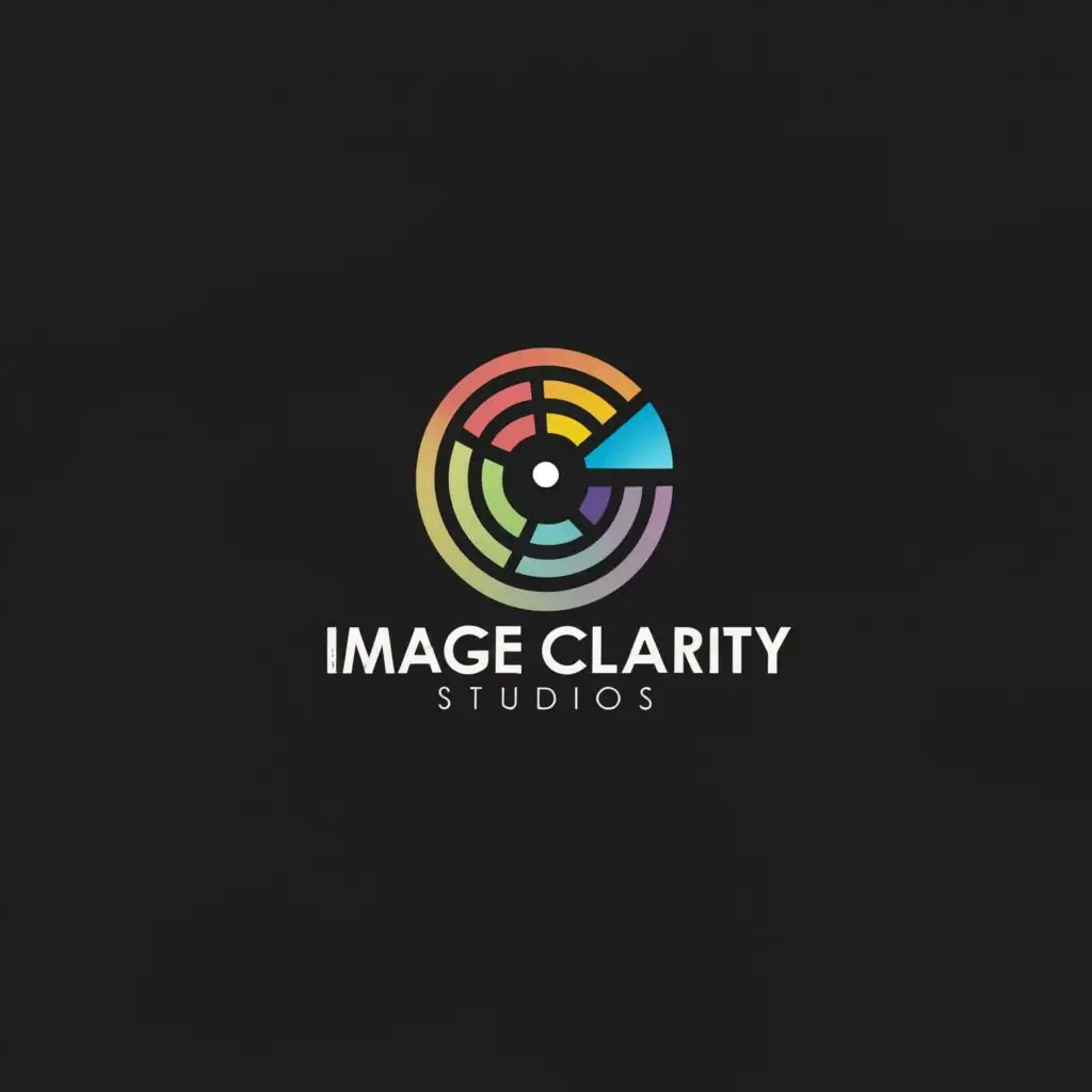 a logo design,with the text "Image Clarity Studios", main symbol:VHS DVD,Minimalistic,be used in Entertainment industry,clear background