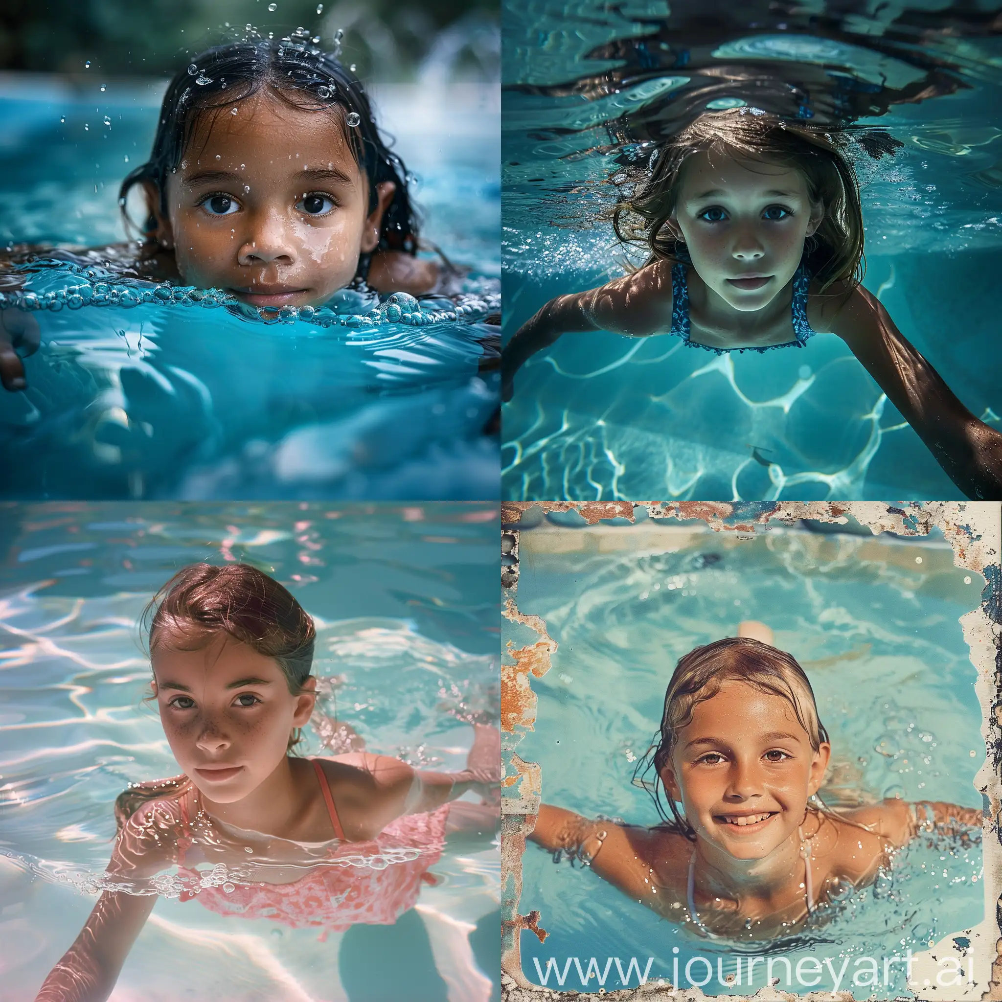 Young girl swimming in a pool