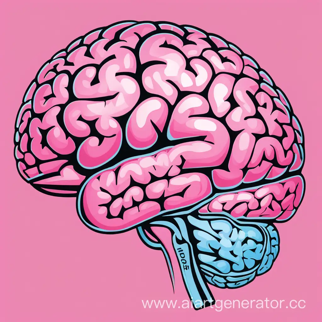 Vibrant-Pink-Brain-Illustration-in-2D