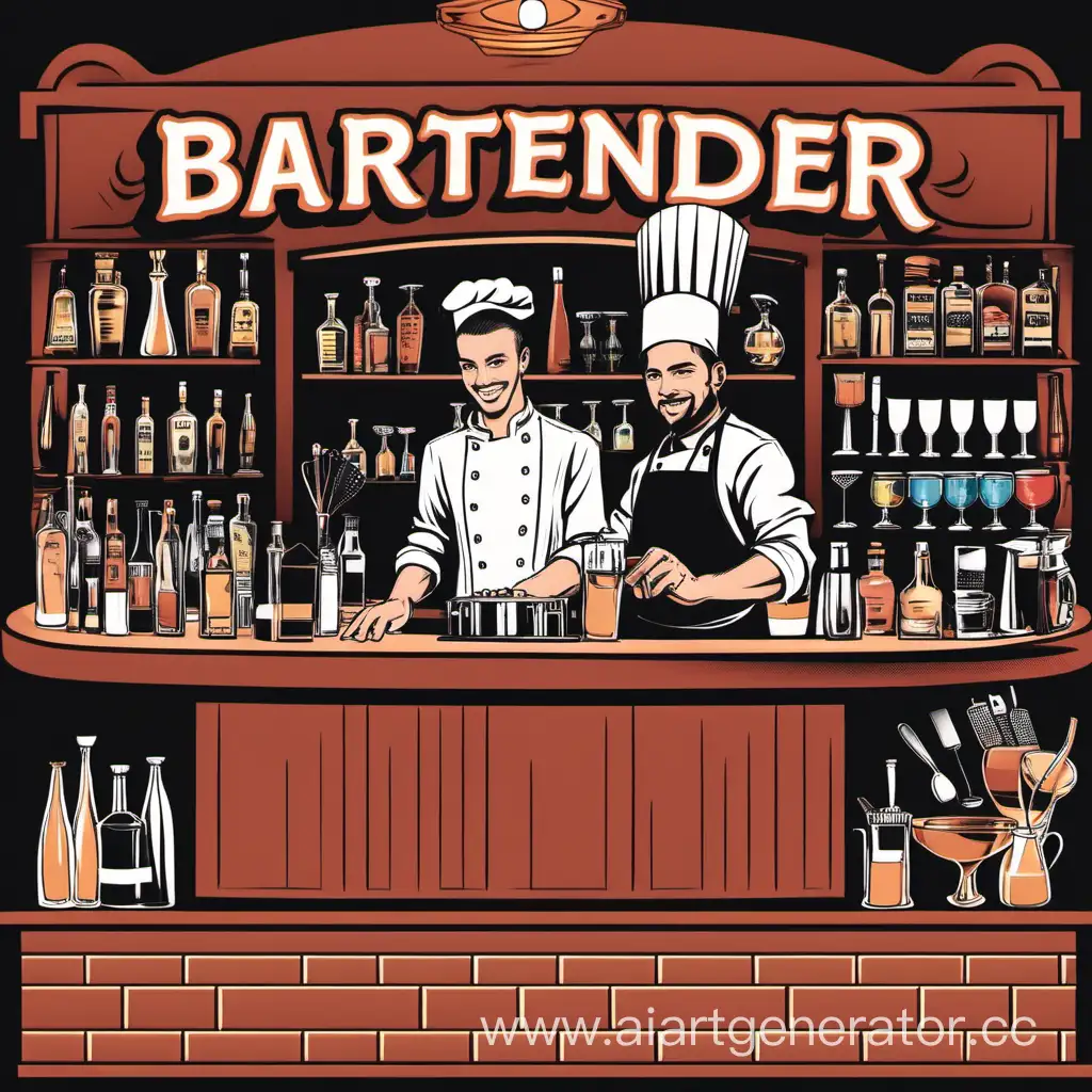 Dynamic-Nightlife-Trio-Bartender-DJ-and-Chef-Collaborating-in-Harmony