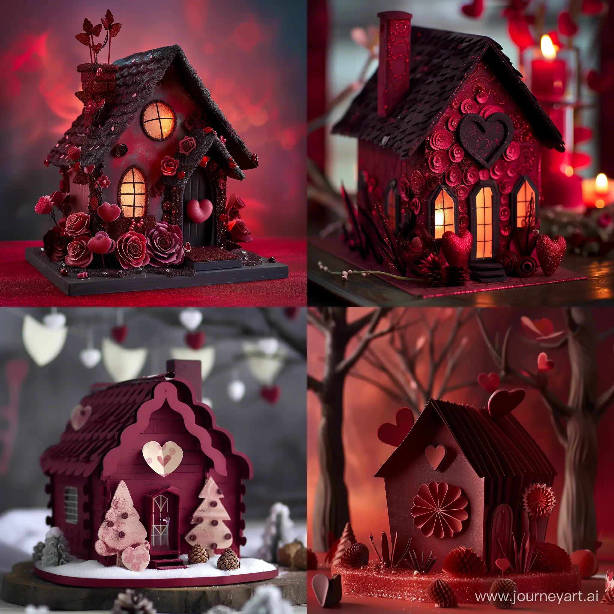 Charming-Valentines-Cottage-Crafted-with-Sugar-Paper-and-Deep-Red-Hues