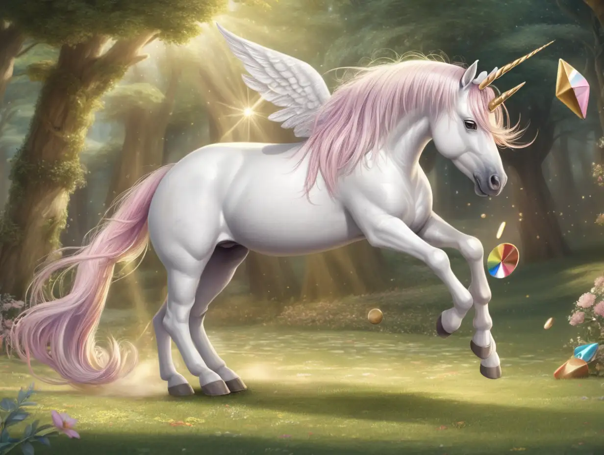 A unicorn playing 