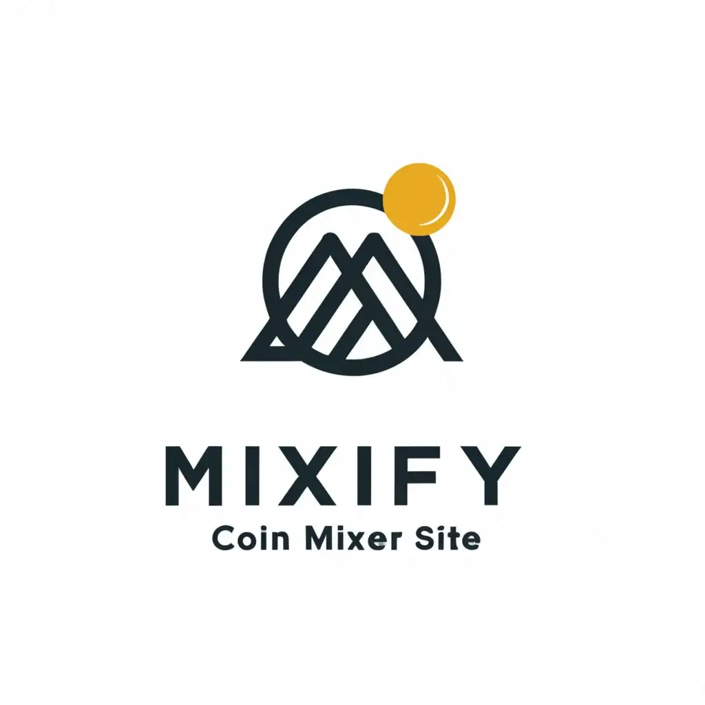 a logo design,with the text "Mixify. Coin Mixer Site.", main symbol:Mixify. Behind it the swiss alps. Should look Clean without meany Colors. A very minimalistic design, be used in Technology industry