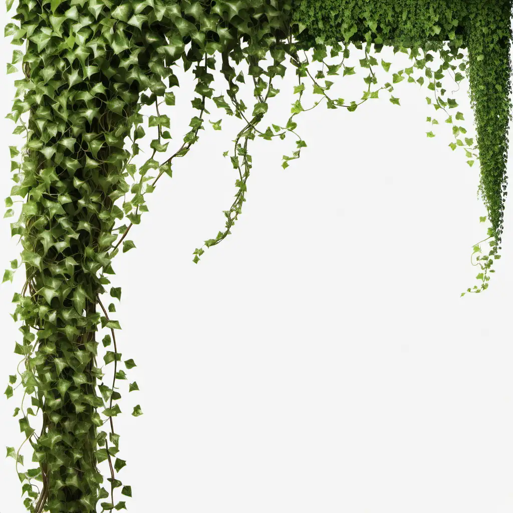 Elegant Ivy Vines Twisting in a Transparent Setting
